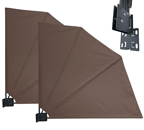 QUICK STAR 2 Stück Sichtschutz Fächer 140x140cm Easy Mount Taupe Balkon Trennwand Windschutz Sonnenschutz von QUICK STAR