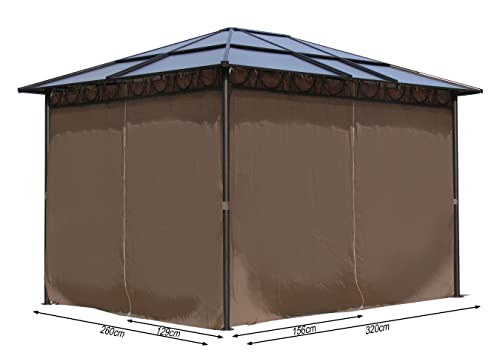 4 Seitenteile für Hardtop Pavillon 3x3,6m Seitenwandset Sichtschutz Vorhänge von QUICK STAR