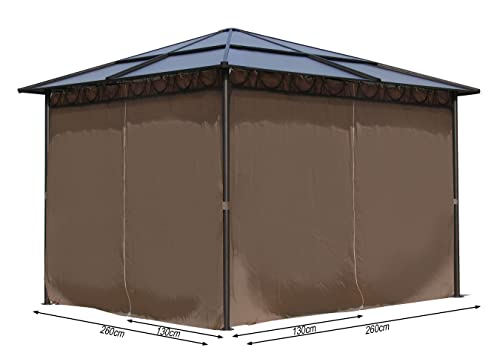 4 Seitenteile für Hardtop Pavillon 3x3m Seitenwandset Sichtschutz Vorhänge von QUICK STAR