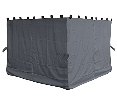 QUICK STAR 4 Seitenteile für Pavillon Nizza 3x4m Seitenwand Grau von QUICK STAR