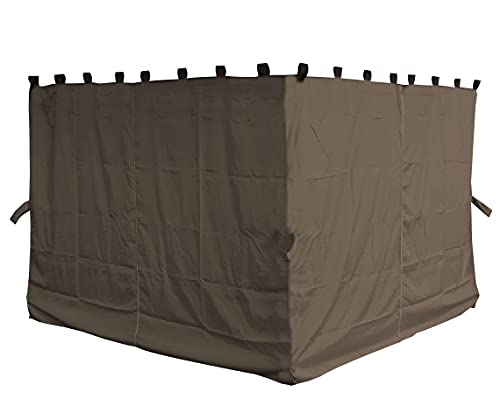 QUICK STAR 4 Seitenteile für Pavillon Nizza 3x4m Seitenwand Taupe/Beigegrau RAL 7006 von QUICK STAR