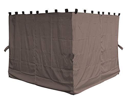 QUICK STAR 4 Seitenteile für Pavillon Paris 3x3m Seitenwand Taupe von QUICK STAR