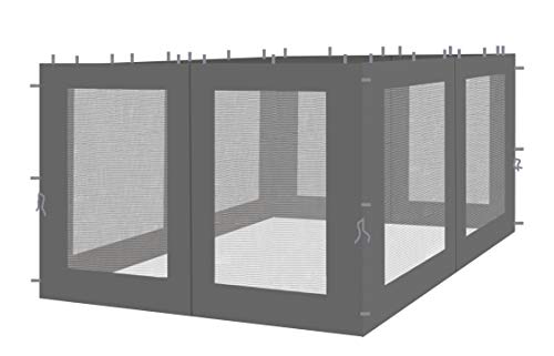 QUICK STAR 4 Seitenteile mit Moskitonetz für Rank Pavillon 3x4m Seitenwand Anthrazit RAL 7012 von QUICK STAR