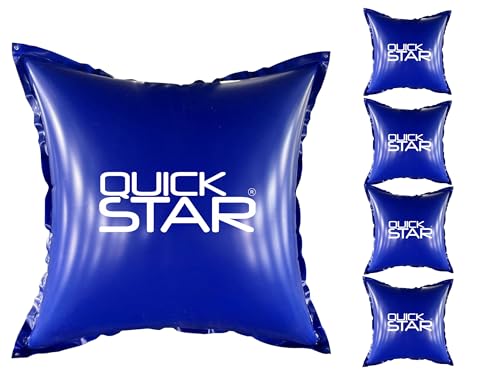 QUICK STAR 5 Stück Poolkissen Eckig 120x120 cm Blau | 4 Seile & Sicherheitsventil | 2X Reparaturset | PVC 0,44mm | Winter Pool Kissen mit Doppelnaht | Luftkissen Chlor- und UV-Beständig von QUICK STAR