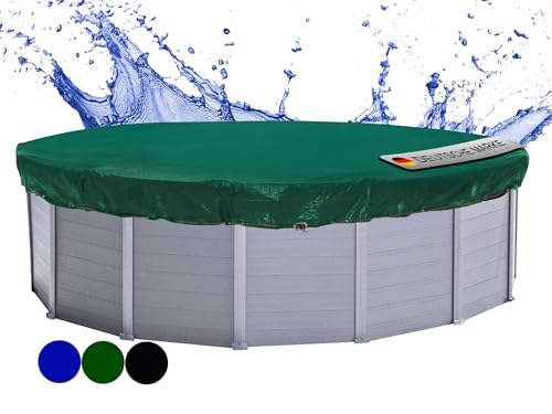 QUICK STAR Poolabdeckung Rund für 366-400 cm Pools | Planenmaß Ø 460 cm | Grün | Sommer & Winter Poolplane | Solar Abdeckplane | 180g/m² PE Zweifach Beschichtete Abdeckung | Solarplane UV-Resistent von QUICK STAR