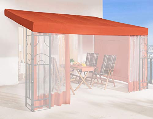 QUICK STAR Ersatzdach für Anbau Pergola Romana 3x4m Pergoladach Bezug Terra/Rotorange RAL 2001 von QUICK STAR