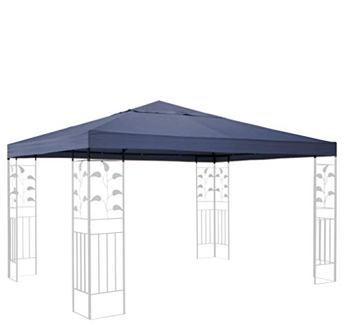 QUICK STAR Ersatzdach für Blätter Pavillon 3x3m Pavillondach Grau Ersatzbezug von QUICK STAR