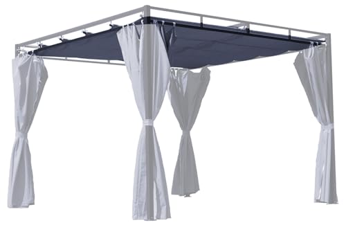 QUICK STAR Ersatzdach für Flachdach Pergola Firenze 3x3 Meter Grau Pavillon Ersatzbezug von QUICK STAR