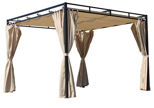 QUICK STAR Ersatzdach für Flachdach Pergola Firenze 3x3m Pergoladach Bezug Sand von QUICK STAR