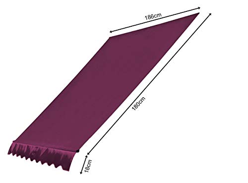 QUICK STAR Ersatzdach für Klemmmarkise 200x130cm Bordeaux Balkon Sonnensegel Ersatzbezug von QUICK STAR