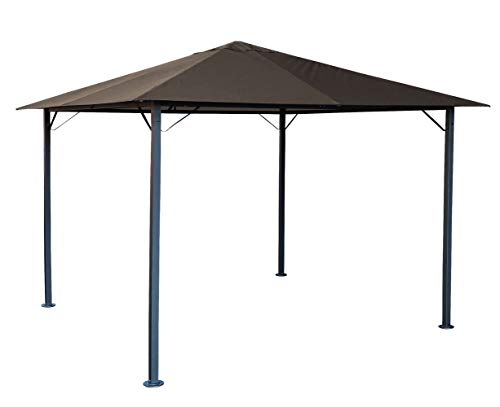 QUICK STAR Metall Garten Pavillon Nizza 3x3m Antik Partyzelt Taupe/Beigegrau RAL 7006 von QUICK STAR