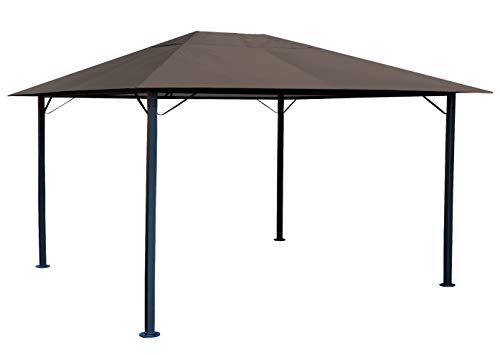 QUICK STAR Metall Garten Pavillon Nizza 3x4m Antik Partyzelt Taupe/Beigegrau RAL 7006 von QUICK STAR