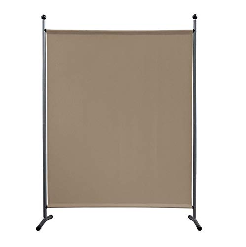 QUICK STAR Paravent 150 x 190 cm Stoff Raumteiler Groß Garten Stellwand Trennwand Balkon Sichtschutz Beige von QUICK STAR