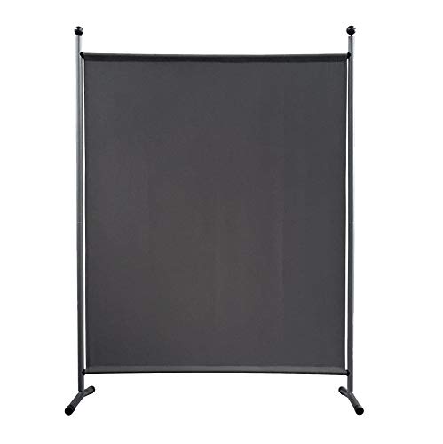 QUICK STAR Paravent 150 x 190 cm Stoff Raumteiler Groß Garten Stellwand Trennwand Balkon Sichtschutz Grau von QUICK STAR