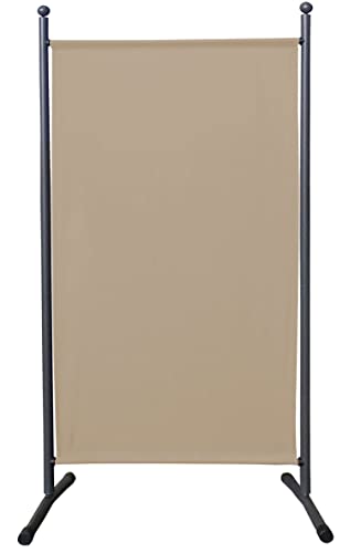 QUICK STAR Paravent 180 x 78 cm Stoff Raumteiler Klein Garten Stellwand Trennwand Balkon Sichtschutz Sand von QUICK STAR