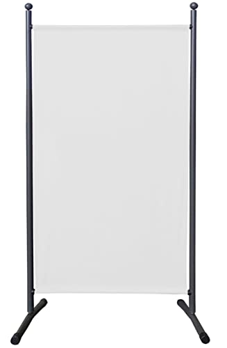 QUICK STAR Paravent 180 x 78 cm Stoff Raumteiler Klein Garten Stellwand Trennwand Balkon Sichtschutz Weiß von QUICK STAR
