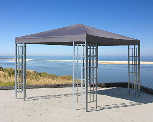 QUICK STAR Rank Pavillon 3x3m Metall Garten Partyzelt Anthrazit RAL 7012 von QUICK STAR