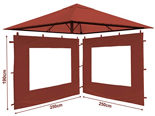 QUICK STAR Set Ersatzdach und 2 Seitenteile für Garten Pavillon 3x3m Rotorange RAL 2001 Antik Pavillondach Ersatzbezug Seitenwand von QUICK STAR