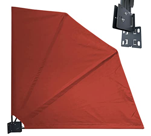 QUICK STAR Sichtschutz Fächer 115 x 115 cm Rotorange RAL 2001 Easy Mount Wandplatte Blickdicht Balkon Trennwand Windschutz Sonnenschutz von QUICK STAR