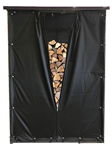 QUICK STAR Wetterschutz Front und Rückwand aus Polyester für Kaminholzunterstand 143x70x185cm von QUICK STAR