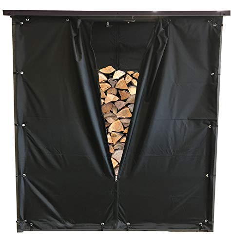 QUICK STAR Wetterschutz Front und Rückwand aus Polyester für Kaminholzunterstand XXL 185x70x185cm von QUICK STAR
