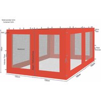 Quick Star - 4 Seitenteile mit Moskitonetz für Rank Pavillon 3x3m Seitenwand Terra / Rotorange ral 2001 von QUICK STAR