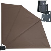 Sichtschutz Fächer 140 x 140 cm easy mount taupe Balkon Trennwand Windschutz Sonnenschutz von QUICK STAR