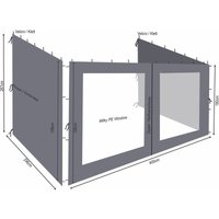 3 Seitenteile Rank Anbau 3x4m Anthrazit mit pe Fenster 3 Seitenteile Rank Anbau 3x4m Anthrazit mit pe Fenster von QUICK-STAR