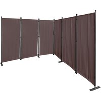 Quick-star - Paravent 6 Teilig 340x165cm Stoff Raumteiler Trennwand Balkon Sichtschutz Stellwand Faltbar Taupe von QUICK-STAR