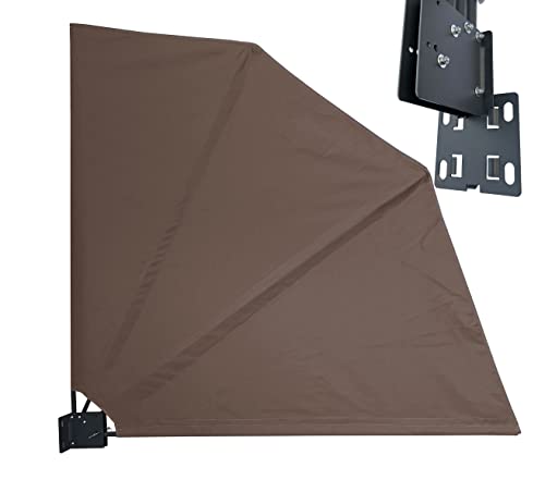 QUICK STAR Sichtschutz Fächer 115 x 115 cm Easy Mount Taupe Blickdicht Balkon Trennwand Windschutz Sonnenschutz von QUICK STAR