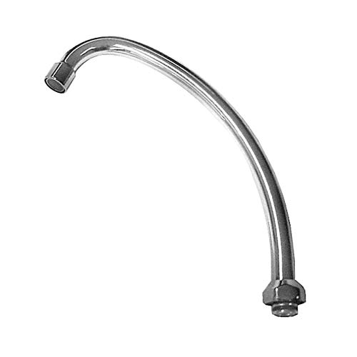 Schwanenhalsauslauf für Wasserhahn | Schwenkbarer Auslauf aus verchromtem Messing (Durchmesser 18 mm) | 1/2 AG Verbindung von QUICKWARE
