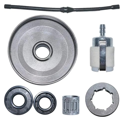 .325 7T Kupplungskettenrad Trommelfelge Filterleitung Dichtungssatz for chinesische 4500 5200 5800 45cc 52cc 58cc Kettensäge .325 7T Kupplungskettenrad Trommelfelge Filterleitung Dichtungssatz for chinesische 4500 5200 5800 45cc 52cc 58cc Kettensäge von QUIGHZX