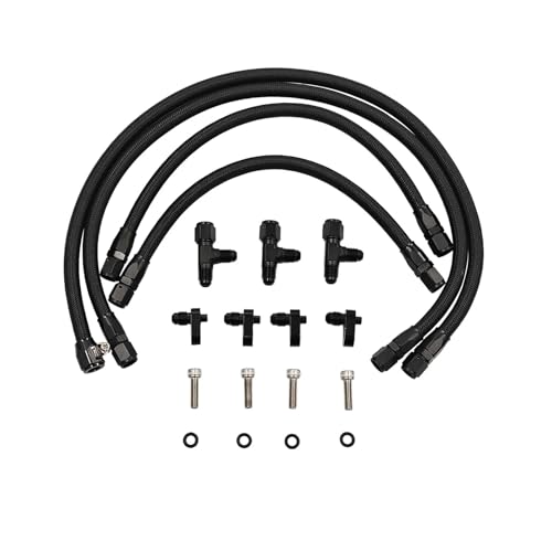 AN4 Edelstahl-Geflechtschlauch for LS LSX LS1 LS2 LS6 LM7 Schwarzes Nylon-Motordampf-Entlüftungskit for die Entlüftung vorne und hinten(Black) von QUIGHZX