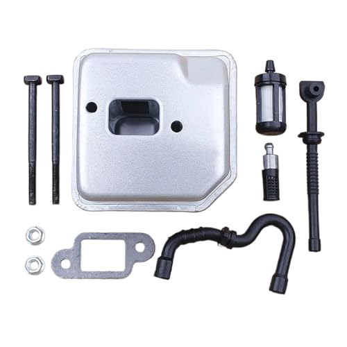 Schalldämpferdichtung mit Schrauben, Filterschlauch-Kit for MS170 MS180 017 018 Kettensägen, Motorteile von QUIGHZX