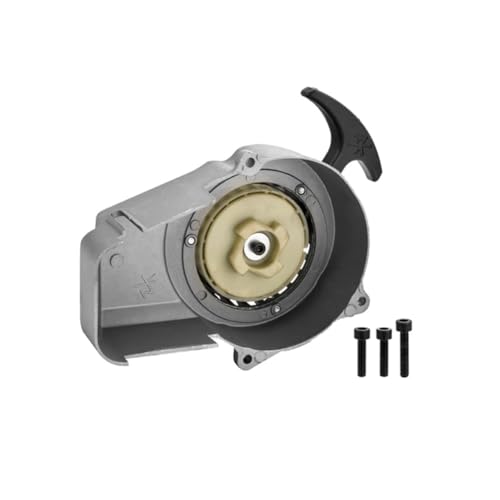 Schwarzer Seilzugstarter + Schwungrad for 47 cc 49 cc 2-Takt Pocket Scooter Dirt Bike ATV Rückstoßstarter Puller(Silver Pull Start) von QUIGHZX