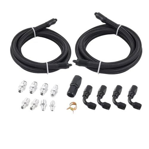 Schwarzer Servolenkungsschlauch for LS-Swap-Druckrücklaufleitung LS1 LS3-Motor von QUIGHZX