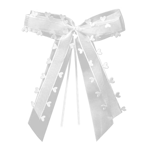 20 Stück Autoschleifen Hochzeit Autoschmuck Hochzeit Deko Auto, weiß Herzen Schleifen, Antennenschleifen Hochzeitsschleifen fürs Auto Schleifen für Hochzeitsdeko Wedding Geschenk Dekoration(20x15cm) von QUIIEOSKIA