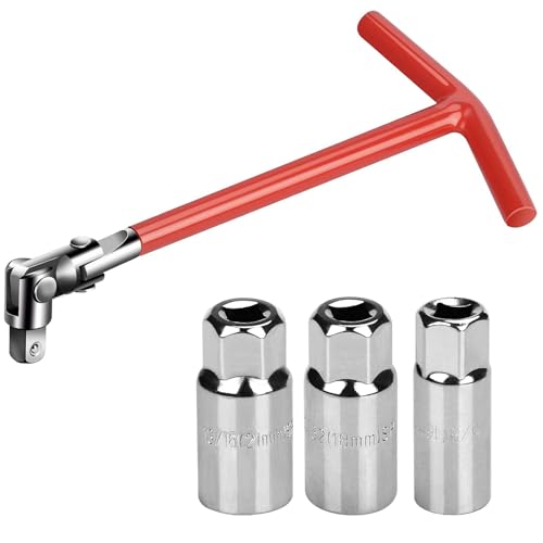 4 Stück Zündkerzenschlüssel Set, Zündkerzen Nuss 16mm 18mm 21mm, Zündkerzenschlüssel Satz, Universal Zündkerzenschlüsselsatz, T-förmig Autozündkerzenschlüssel Motorrad Auto Werkzeug 4 Stück Zündkerzenschlüssel Set, Zündkerzen Nuss 16mm 18mm 21mm, Zündkerzenschlüssel Satz, Universal Zündkerzenschlüsselsatz, T-förmig Autozündkerzenschlüssel Motorrad Auto Werkzeug von QUIIEOSKIA