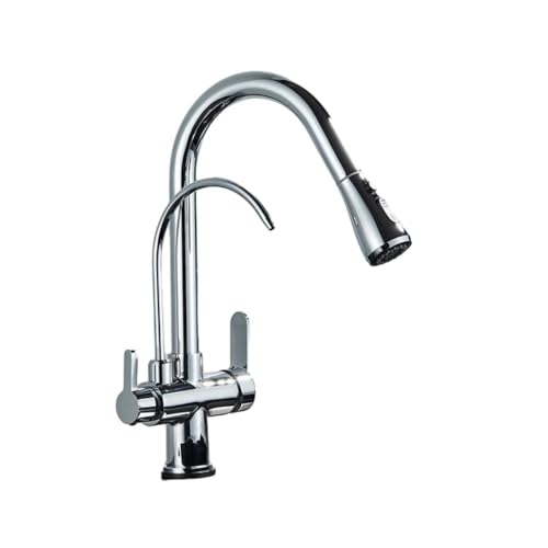 Kichenarmatur Antiker Küchen-Wasserhahn Mit Direktem Trinkwasserfilter Doppelter Wasserauslass Spüle Heiß Und Kalt Ausziehbarer Wasserhahn Drehbar von QUINTO