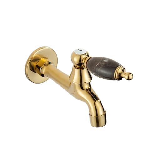 Natürlicher Jade-Gold-Vollkupfer-Hauptkörper Waschmaschinen-Wasserhahn-Mopp-Pool Schnell Öffnender Einzelner Kalter Kleiner Wasserhahn In Die Wand Schwarzer Jade-Langmopp von QUINTO