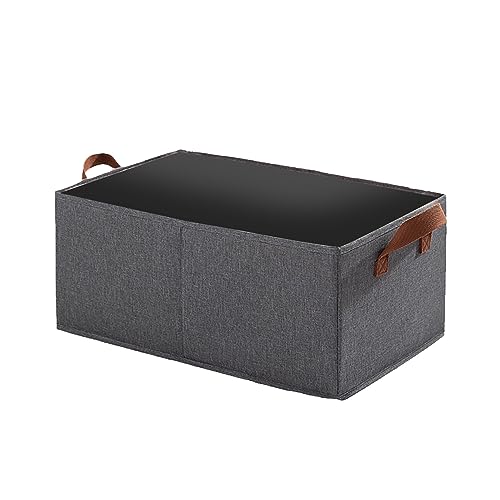 QUINTRA Aufbewahrungstasche, großes Fassungsvermögen, zusammenklappbare Kleidung, tragbarer Kleiderschrank, Sortierbox für Kleidung, Aufbewahrungsbox mit verstärktem, (Grey, One Size) von QUINTRA