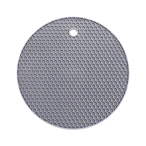 QUINTRA Runde, dünne Silikon-Tischsets mit Wabenmuster, Teetassen, Geschirr und Geschirrmatten, isolierende Tischsets und Abflussmatten für die Haushaltsküche Platzset Vinyl (B, One Size) von QUINTRA