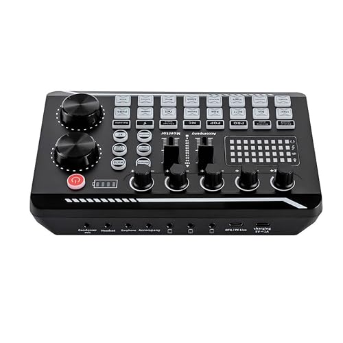 Bluetooth-Soundkarte Audio Professional Interface Konsole Soundkarte 4 Kanäle für Live Streaming Aufnahme von QUIOTUIR