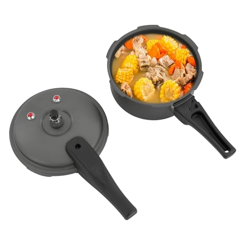 Schnellkochtopf, 2 l, aus Aluminiumlegierung, Schnellkochtopf für elektrische Keramikherde, Gasherde, offene Flamme, zum Kochen von Huhn, Fisch, Schwein, Bohnen, Rind, Gemüse von QUIOTUIR