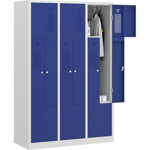 eurokraft | Basic | Z-Spind | 3 Abteile | lichtgrau/enzianblau | Breite 1185 mm von eurokraft
