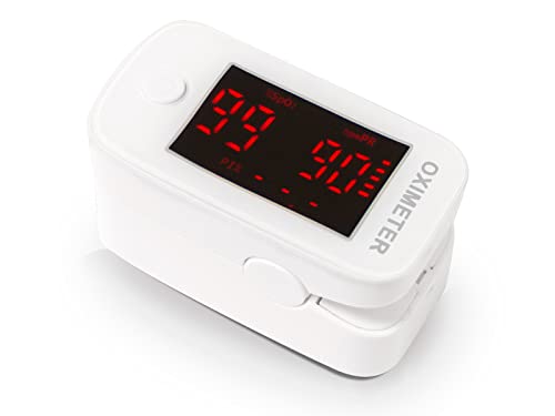 QUIRUMED Fingerspitzen-Pulsoximeter mit Pulsdiagramm, LED-Anzeige, Sauerstoffsättigungsmesser (SpO2), sofortiger Messwert, automatische Abschaltung, geringer Stromverbrauch von Quirumed