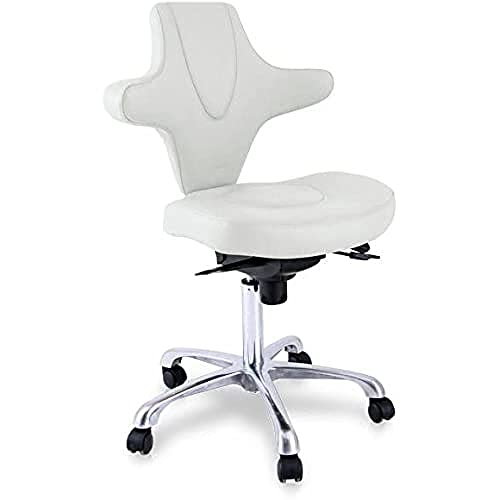 QUIRUMED Hocker mit ergonomischer Rückenlehne und attraktivem Design, cremefarbene Farbe, Metallstruktur, Kunstleder, höhenverstellbar, Rückenlehnenneigung, bis zu 150 kg QUIRUMED Hocker mit ergonomischer Rückenlehne und attraktivem Design, cremefarbene Farbe, Metallstruktur, Kunstleder, höhenverstellbar, Rückenlehnenneigung, bis zu 150 kg von Quirumed