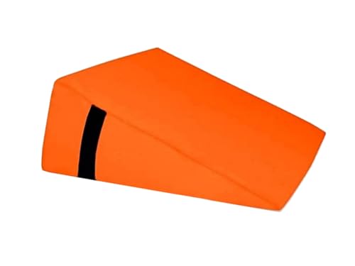 QUIRUMED Keilkissen, Maße 40 x 50 x 13 cm, Farbe Orange, ergonomisch, Kunstleder, Flexible Füllung, Massagekissen, Physiotherapie, Rückenstütze von Quirumed