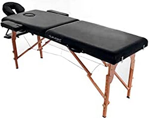 QUIRUMED Klappbarer, einfacher Massagetisch aus Holz, Farbe Schwarz, 194 x 70 cm, Massagetisch, Physiotherapie-Massage, Kunstleder, beweglicher Kopf, höhenverstellbar, 2 Körper, bis zu 1 von Quirumed