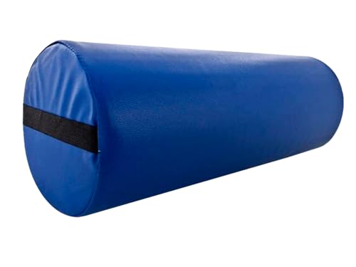 QUIRUMED Rollkissen, 55 x 20 cm, blau, Kunstleder, ergonomisch, mit Schaumstoff gefüllt, für Yoga, für Fitness, für Massage von Quirumed